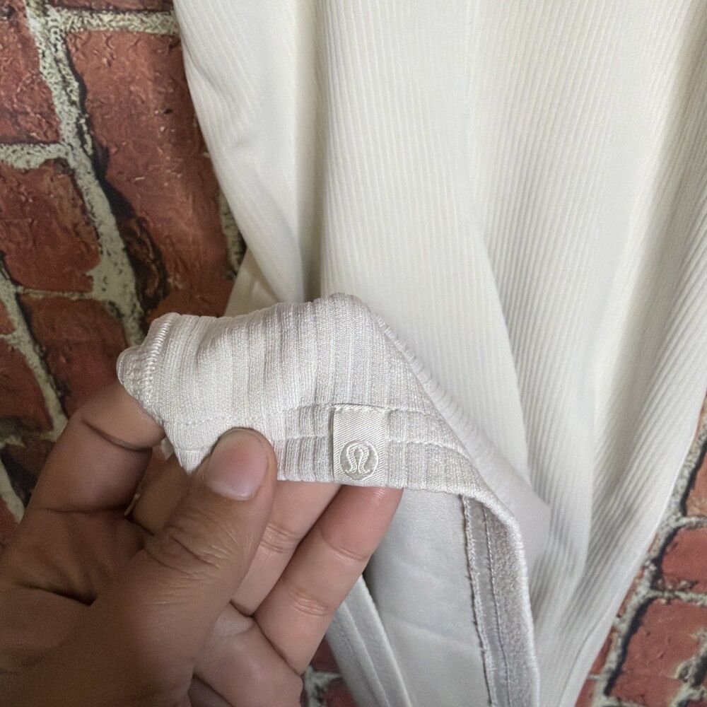 Lululemon All Aligned Ribbed Midi Dress Size 8 Bone - Picture 3 of 5